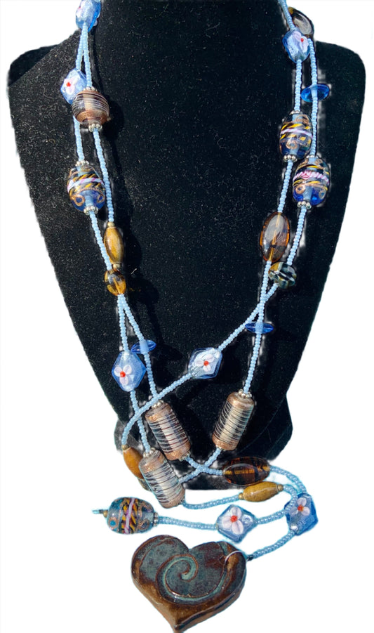 Ceramic Heart Convertible Necklace