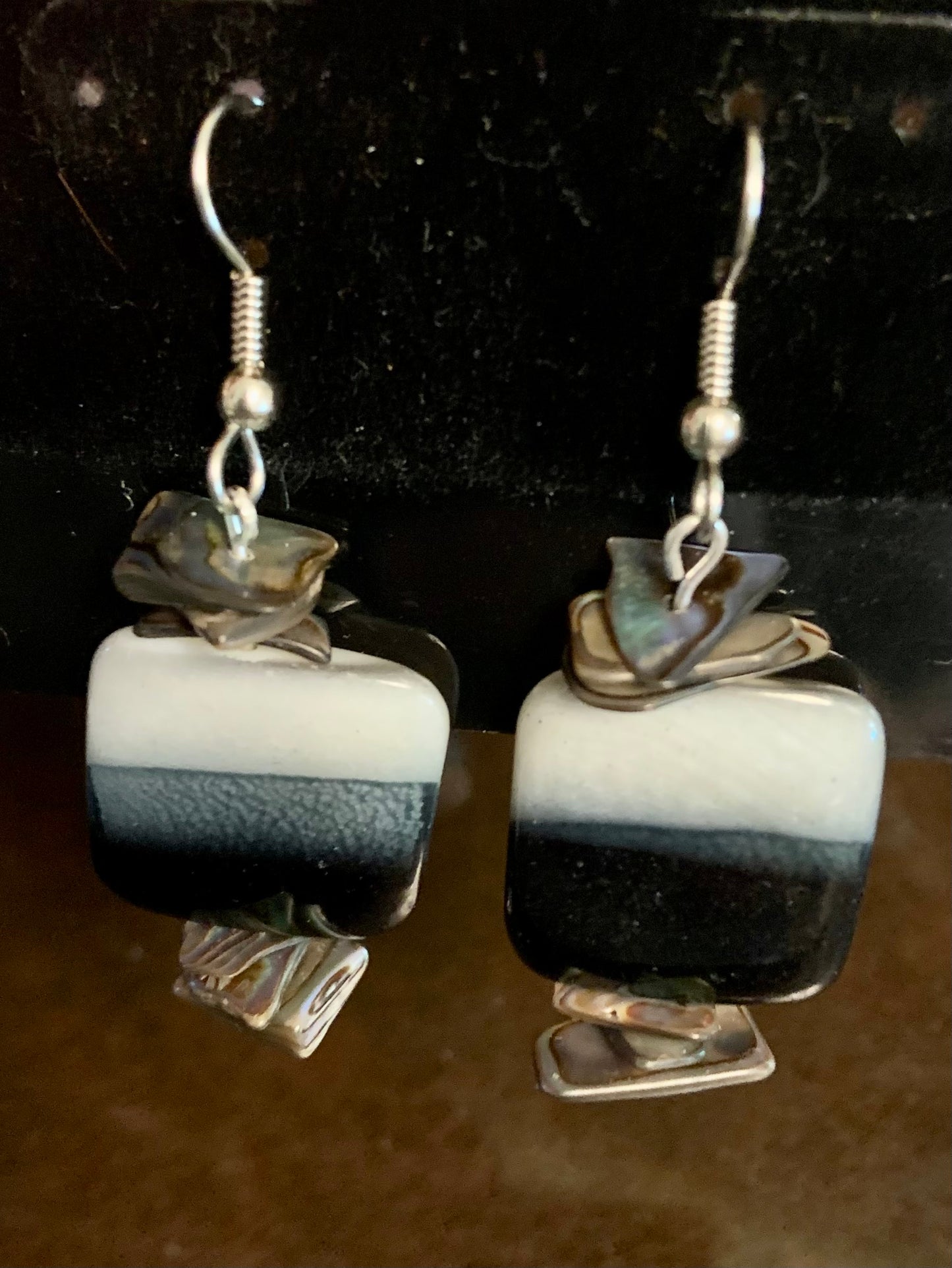 Glass and Shell Earrings