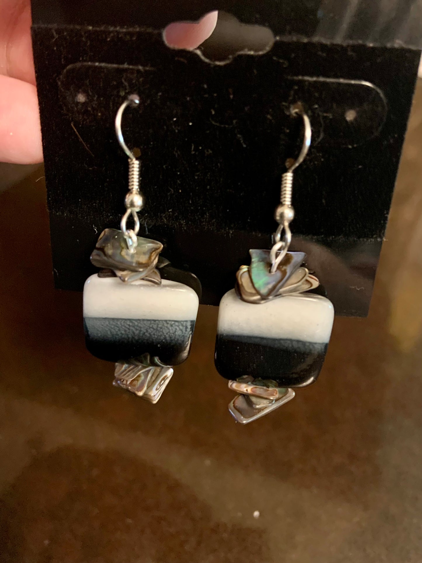 Glass and Shell Earrings
