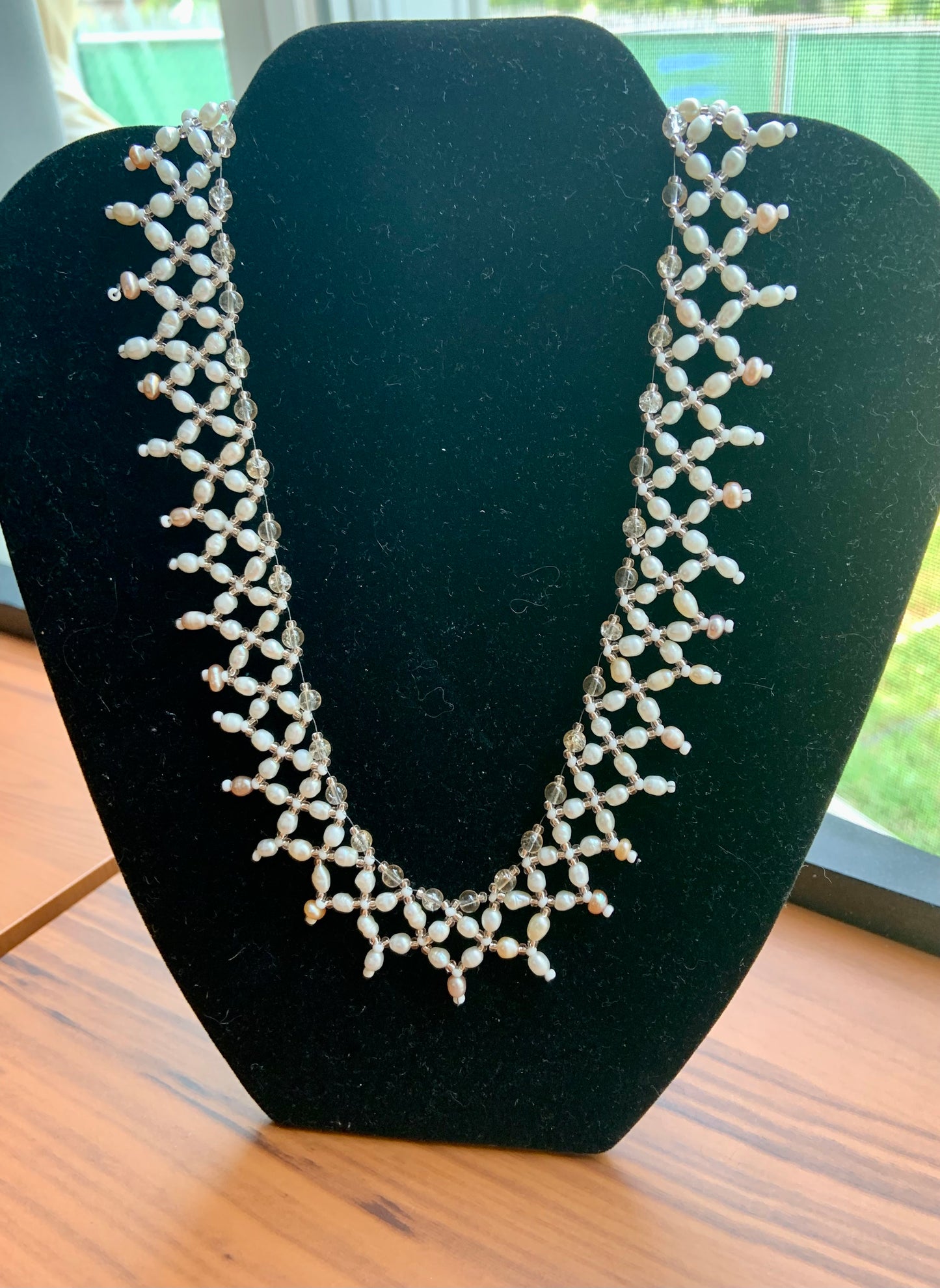 Pearl Beaded Collar Necklace